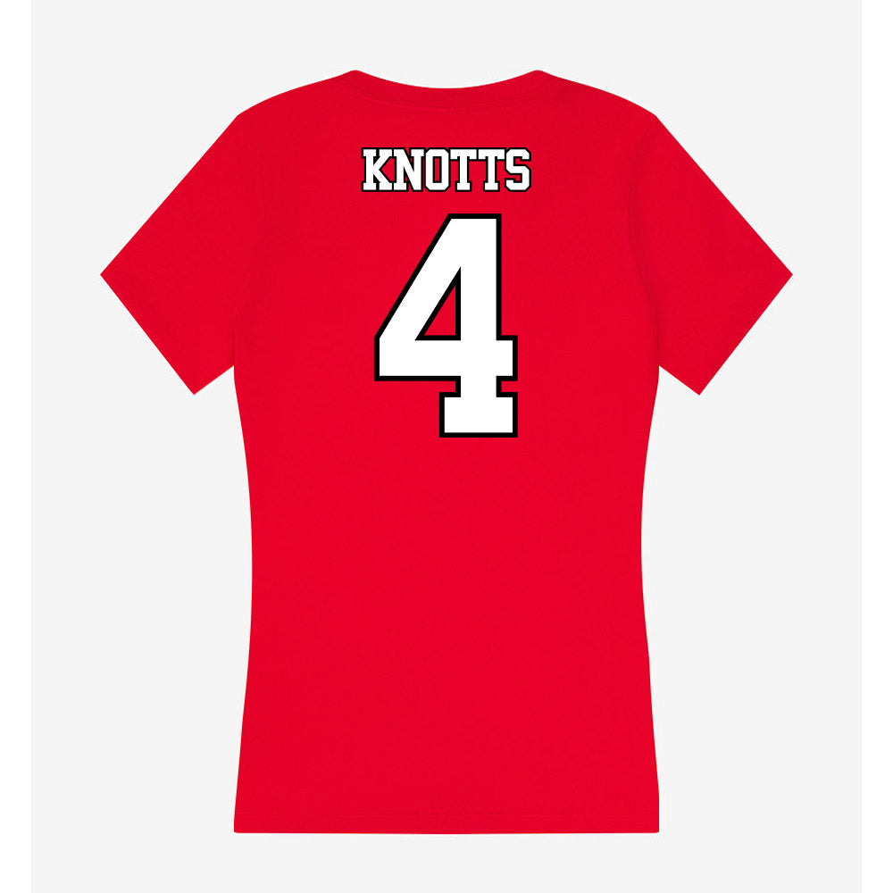 Maryland - NCAA Football : Shaleak Knotts - Women's V-Neck T-Shirt-1