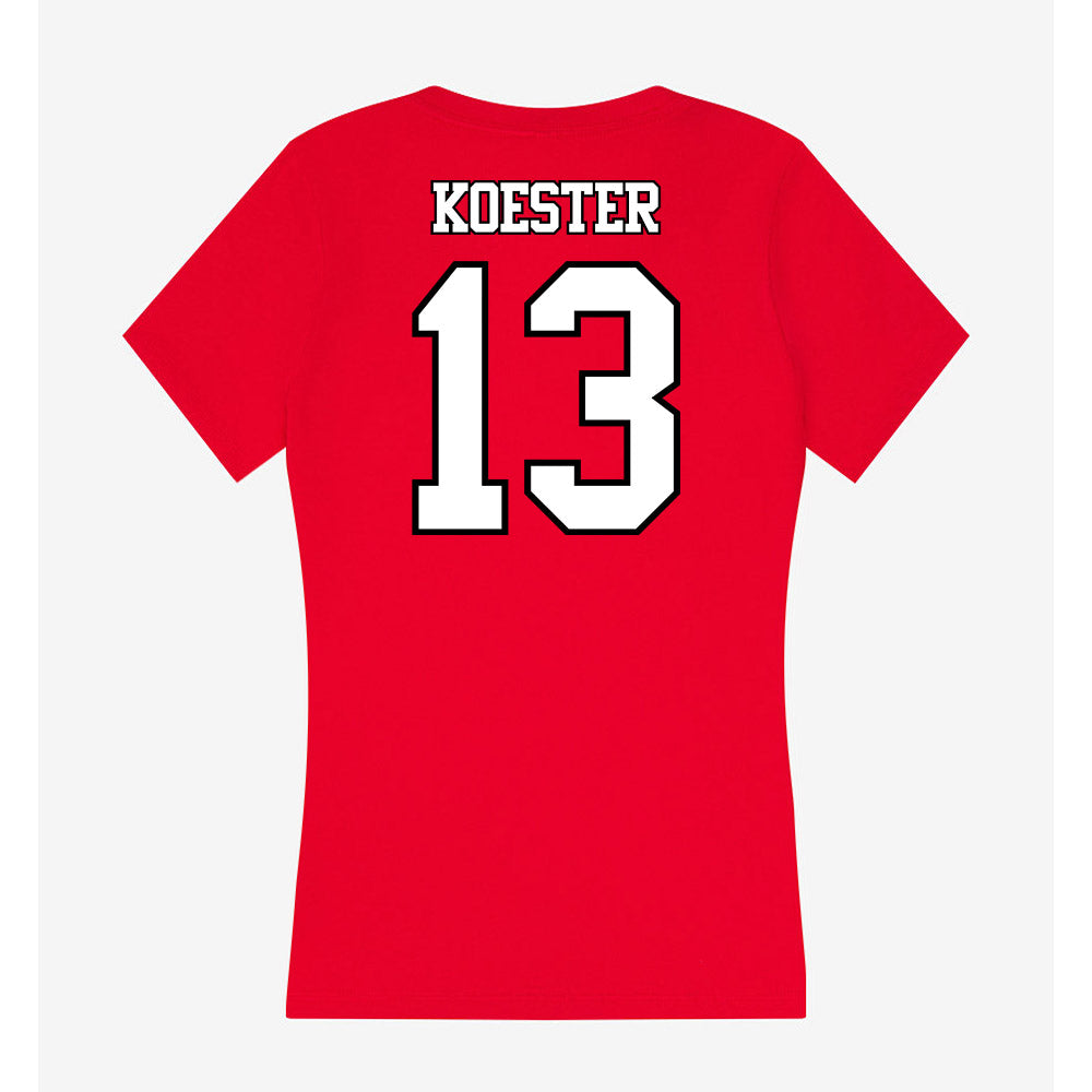 Maryland - NCAA Baseball : Logan Koester - Women's V-Neck T-Shirt-1