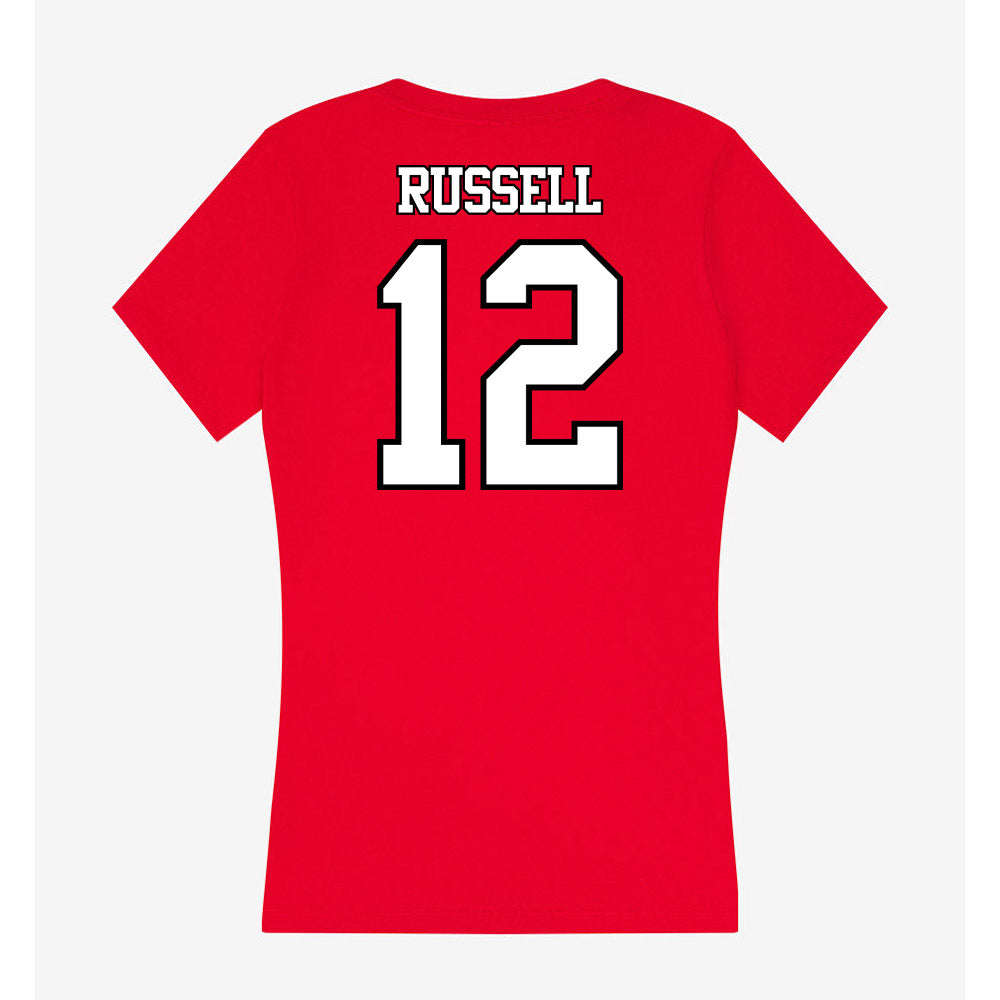Maryland - NCAA Baseball : Devin Russell - Women's V-Neck T-Shirt-1