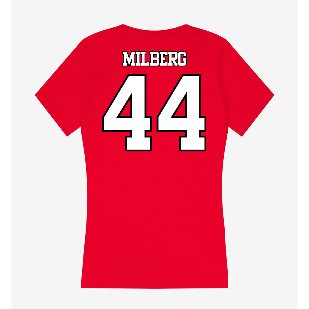 Maryland - NCAA Baseball : Devin Milberg - Women's V-Neck T-Shirt-1
