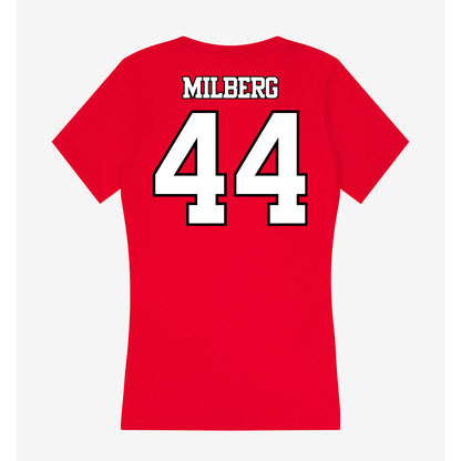Maryland - NCAA Baseball : Devin Milberg - Women's V-Neck T-Shirt-1