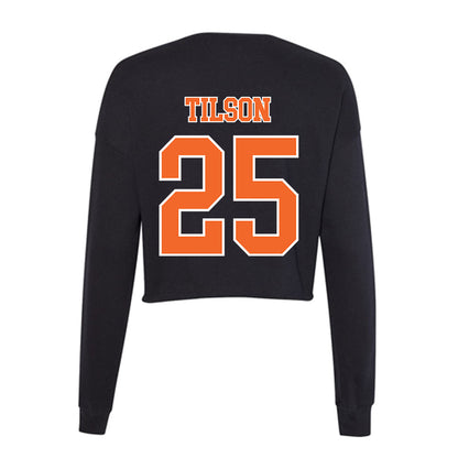 Clemson - NCAA Women's Lacrosse : Emma Tilson - Women's Cropped Crew Fleece-1