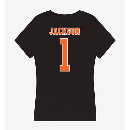 Clemson - NCAA Women's Basketball : Amaia Jackson - Women's V-Neck T-Shirt-1