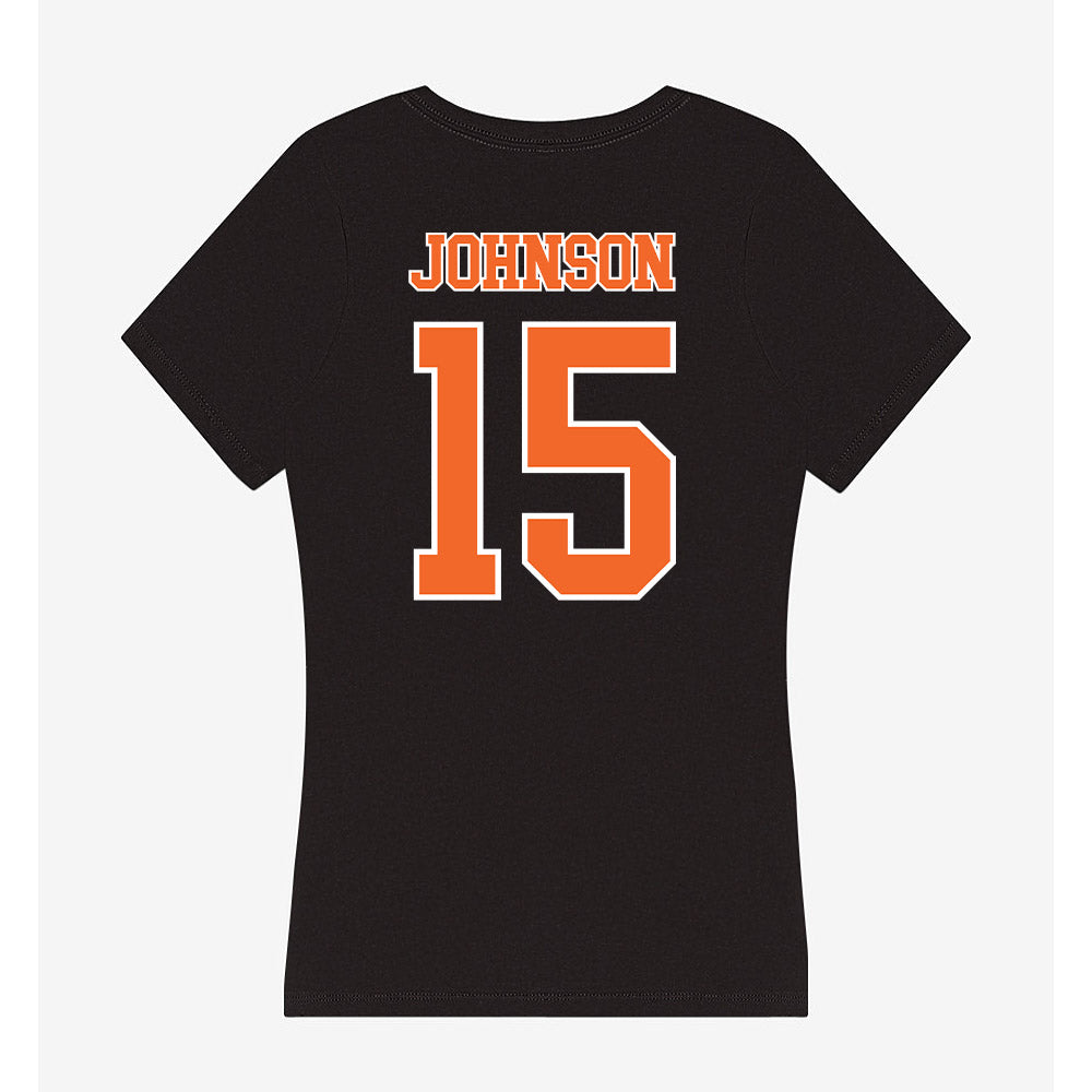 Clemson - NCAA Women's Soccer : Ella Johnson - Women's V-Neck T-Shirt-1
