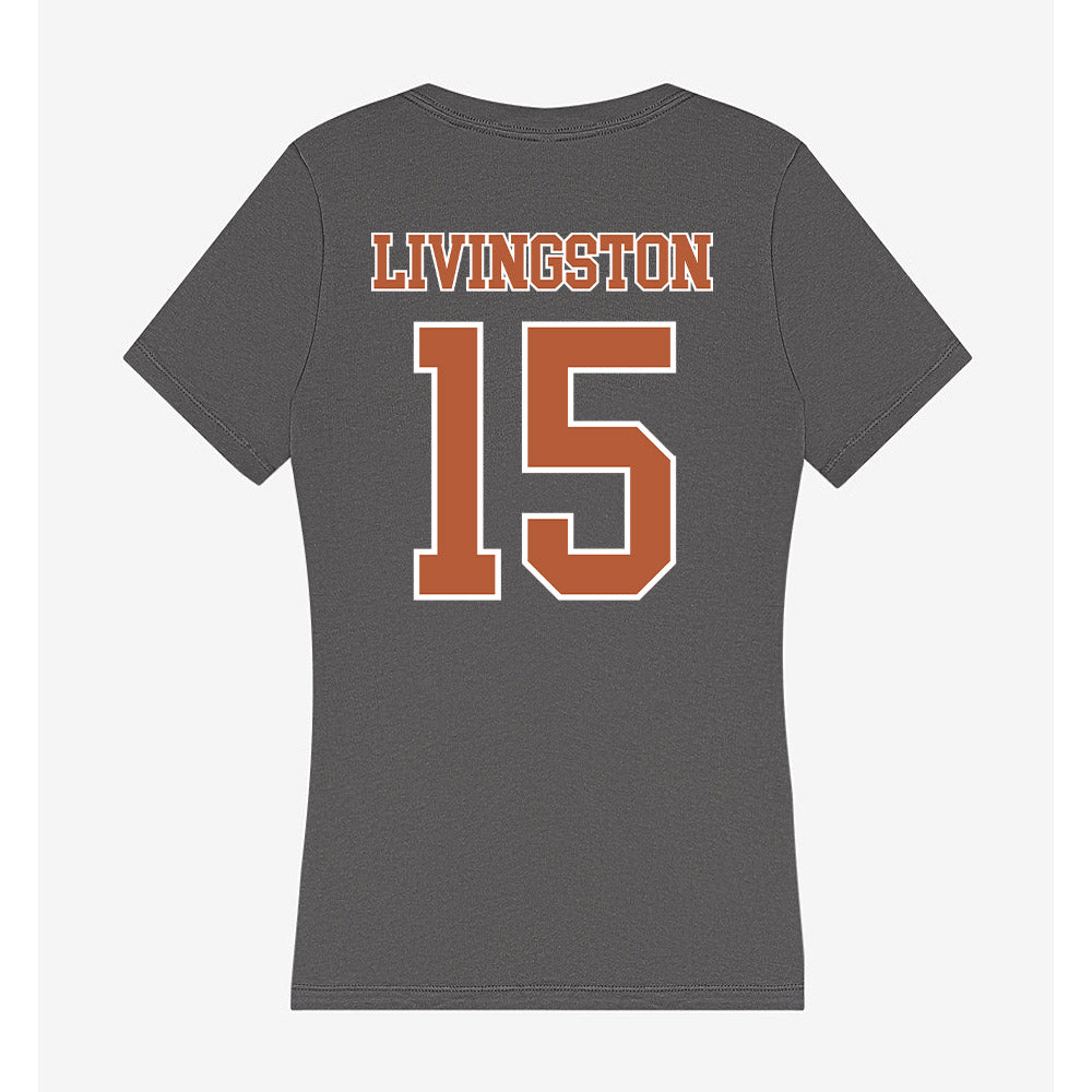 Texas - NCAA Baseball : Josh Livingston - Women's V-Neck T-Shirt-1