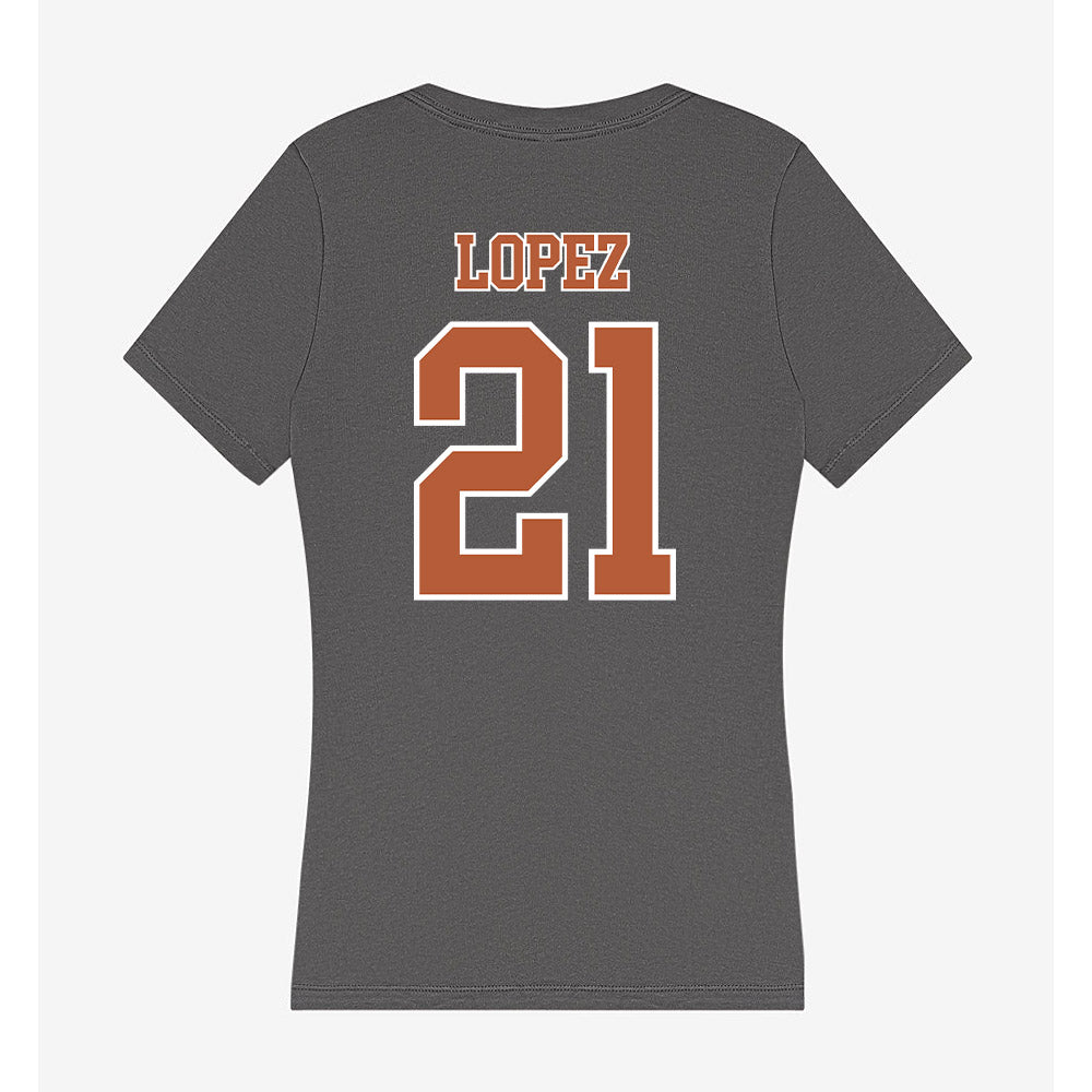 Texas - NCAA Women's Soccer : Antonette lopez - Women's V-Neck T-Shirt-1