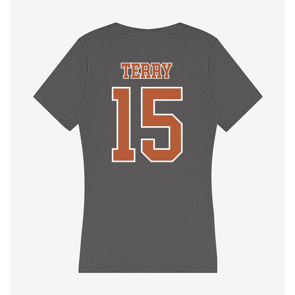 Texas - NCAA Football : Justus Terry - Women's V-Neck T-Shirt-1