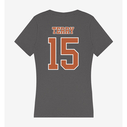 Texas - NCAA Football : Justus Terry - Women's V-Neck T-Shirt-1