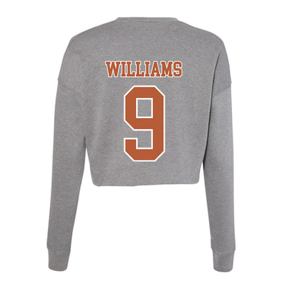 Texas - NCAA Baseball : Jonah Williams - Women's Cropped Crew Fleece-1