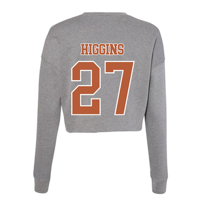 Texas - NCAA Baseball : Cal Higgins - Women's Cropped Crew Fleece-1