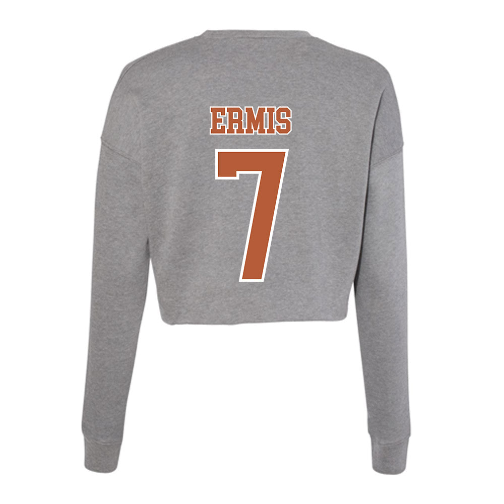 Texas - NCAA Baseball : Andrew Ermis - Women's Cropped Crew Fleece-1