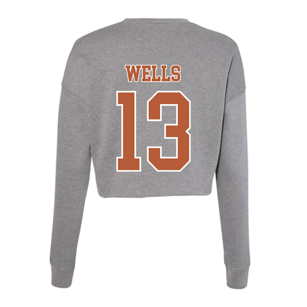 Texas - NCAA Softball : Hannah Wells - Women's Cropped Crew Fleece-1