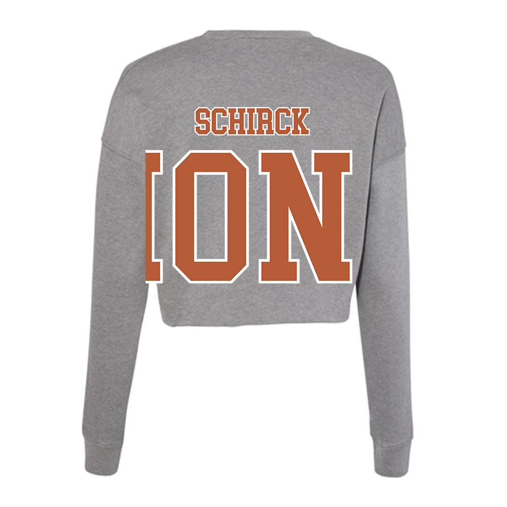 Texas - NCAA Men's Track & Field : Brandon Schirck - Women's Cropped Crew Fleece-1