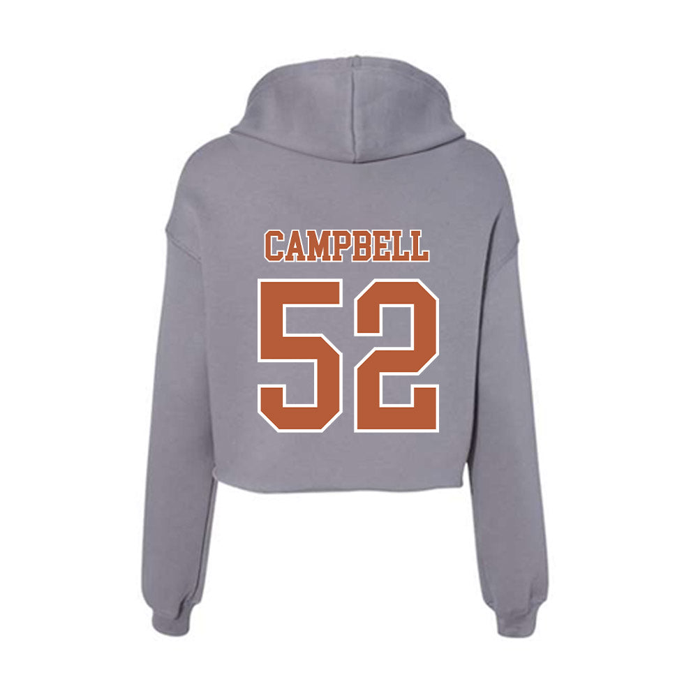 Texas - NCAA Football : Dj Campbell - Women's Crop Fleece Hoodie-1