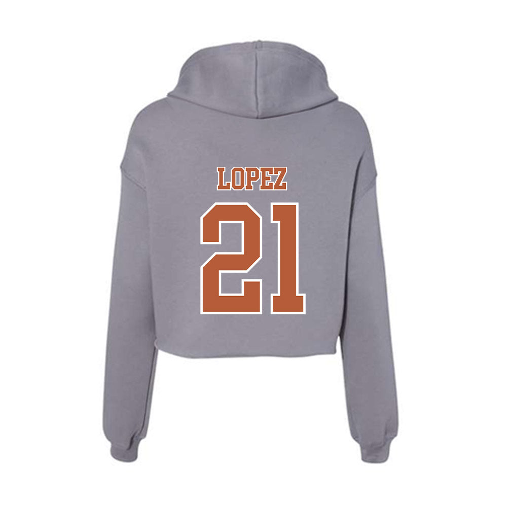 Texas - NCAA Women's Soccer : Antonette lopez - Women's Crop Fleece Hoodie-1