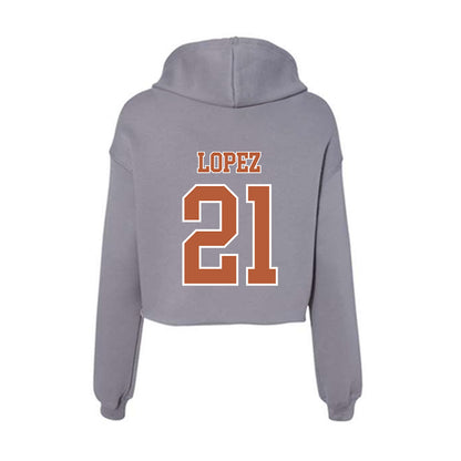 Texas - NCAA Women's Soccer : Antonette lopez - Women's Crop Fleece Hoodie-1