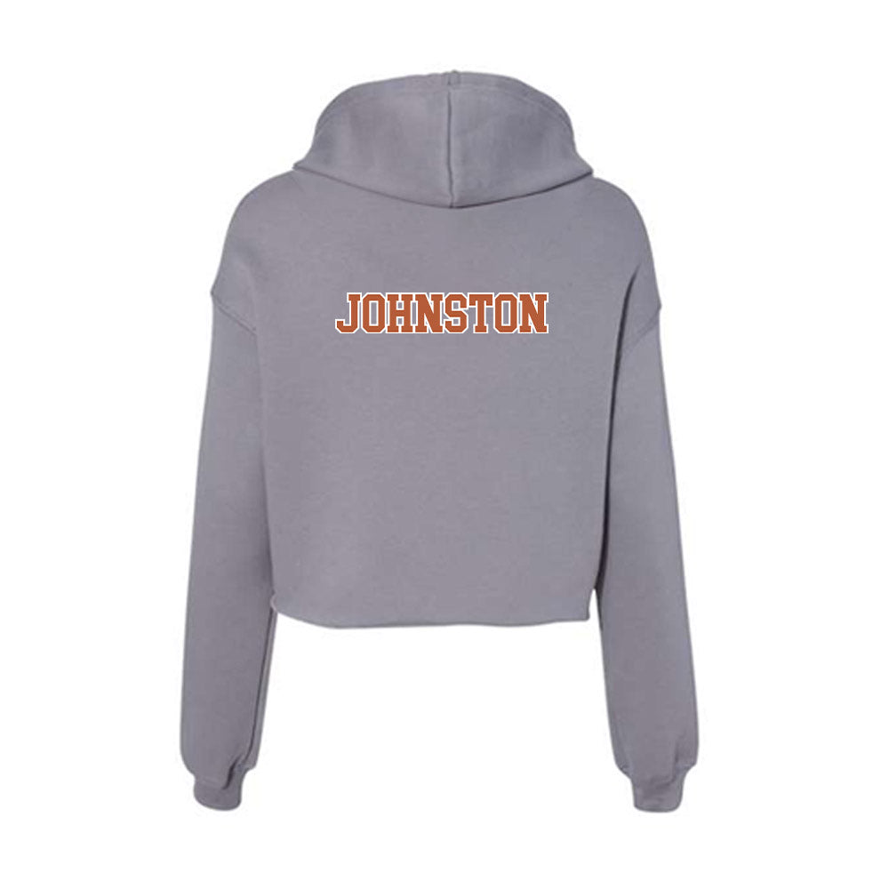 Texas - NCAA Men's Swimming & Diving : David Johnston - Women's Crop Fleece Hoodie-1