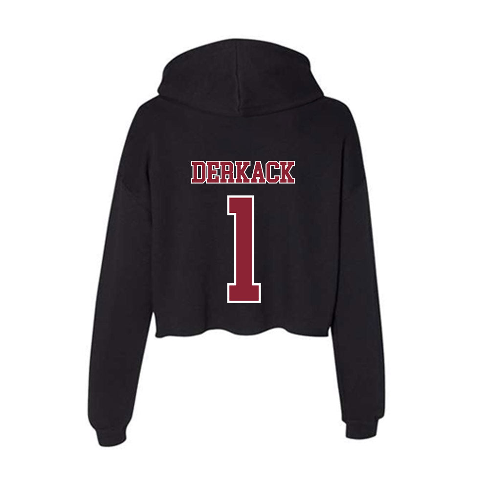 UMass - NCAA Women's Basketball : Taylor Derkack - Women's Crop Fleece Hoodie-1