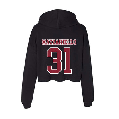 UMass - NCAA Men's Lacrosse : Ryan Mazzariello - Women's Crop Fleece Hoodie-1