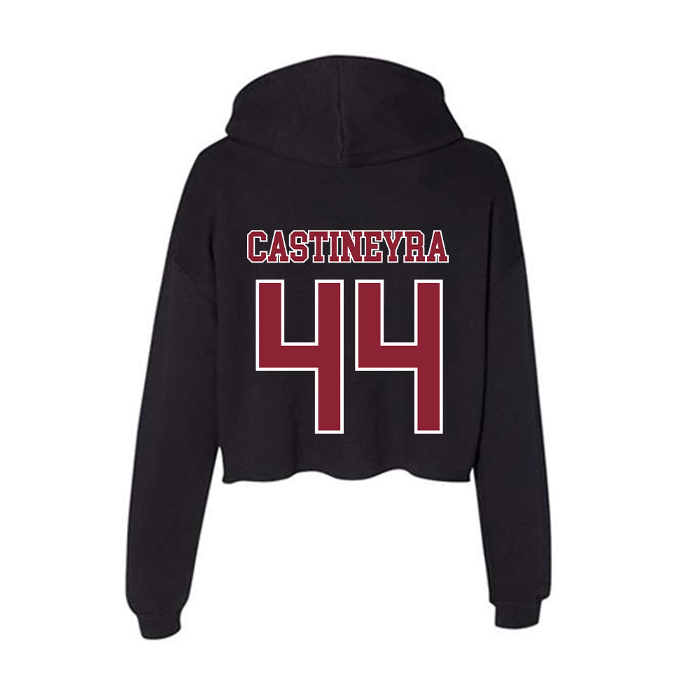 UMass - NCAA Men's Basketball : Rollie Castineyra - Women's Crop Fleece Hoodie-1