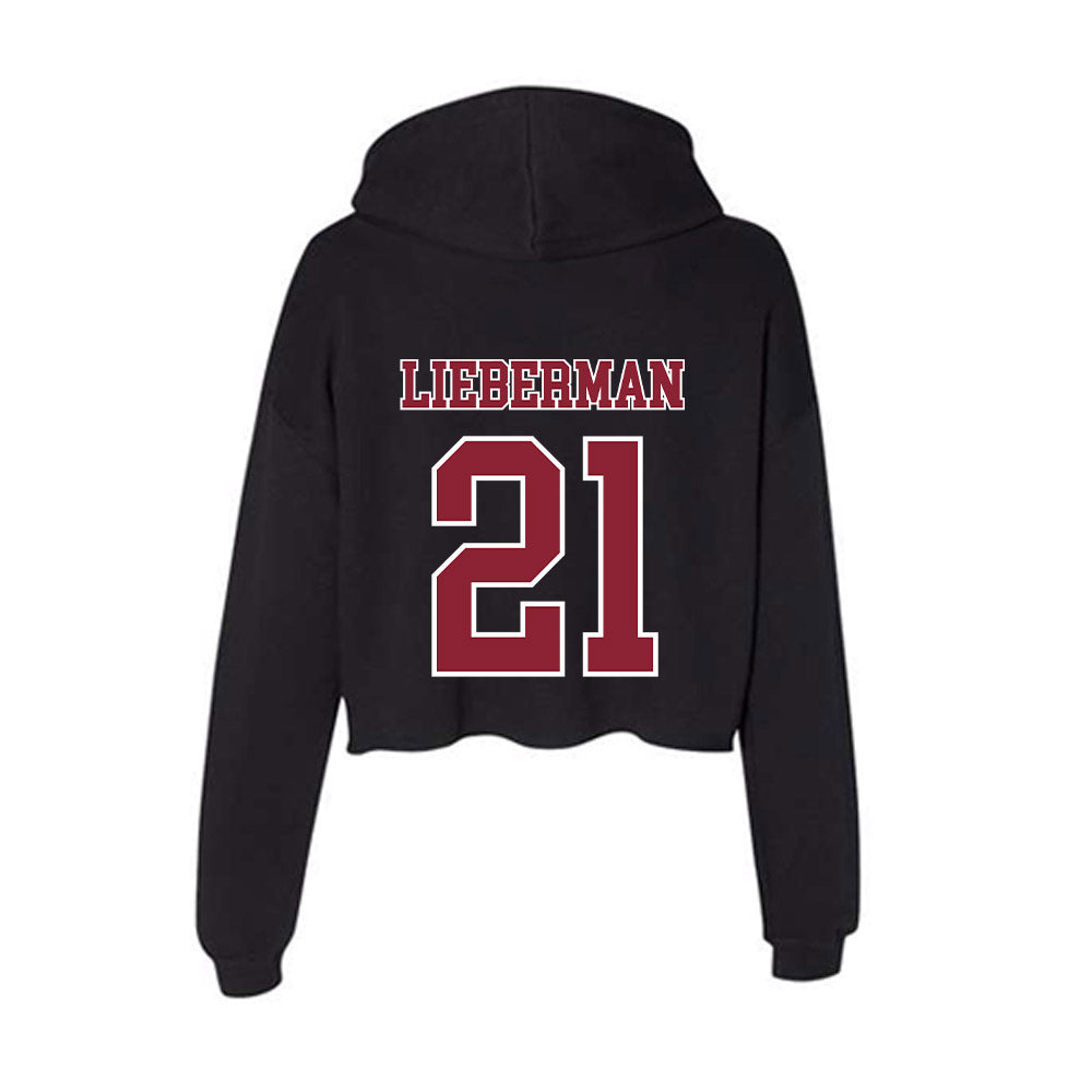 UMass - NCAA Men's Ice Hockey : Charlie Lieberman - Women's Crop Fleece Hoodie-1