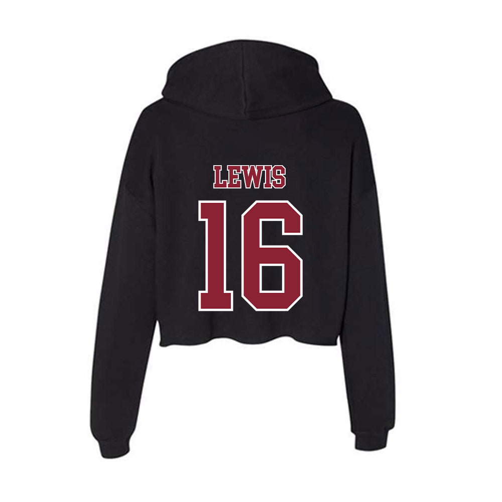 UMass - NCAA Men's Lacrosse : Caelin Lewis - Women's Crop Fleece Hoodie-1