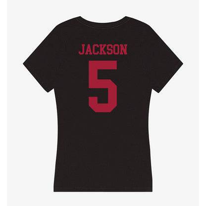 Indiana - NCAA Women's Volleyball : Audrey Jackson - Women's V-Neck T-Shirt-1