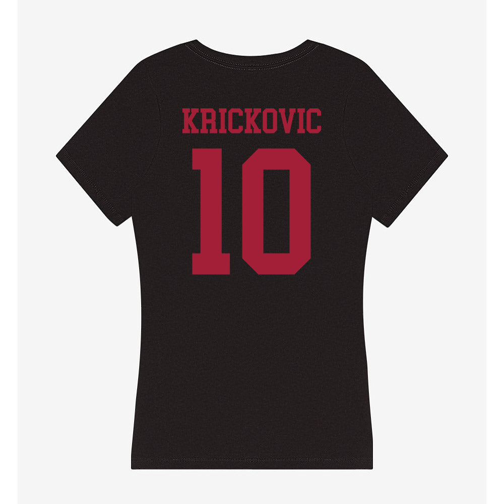 Indiana - NCAA Women's Volleyball : Teodora Krickovic - Women's V-Neck T-Shirt-1