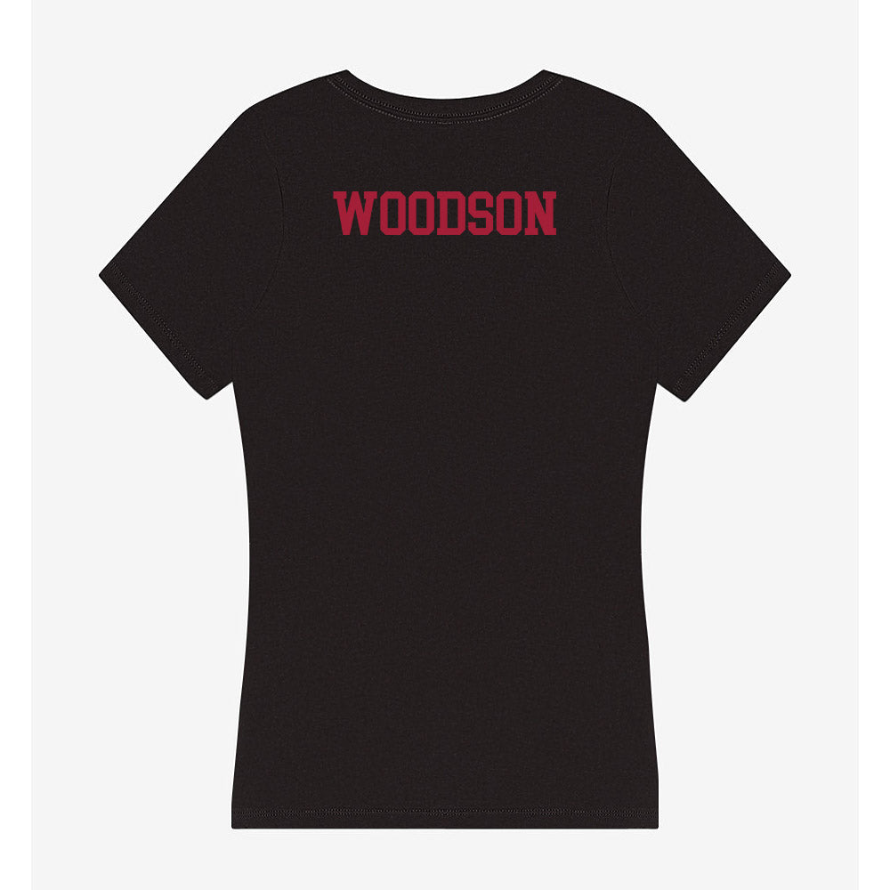 Indiana - NCAA Men's Track & Field : Christian Woodson - Women's V-Neck T-Shirt-1