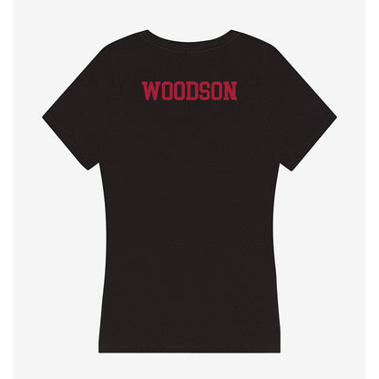 Indiana - NCAA Men's Track & Field : Christian Woodson - Women's V-Neck T-Shirt-1