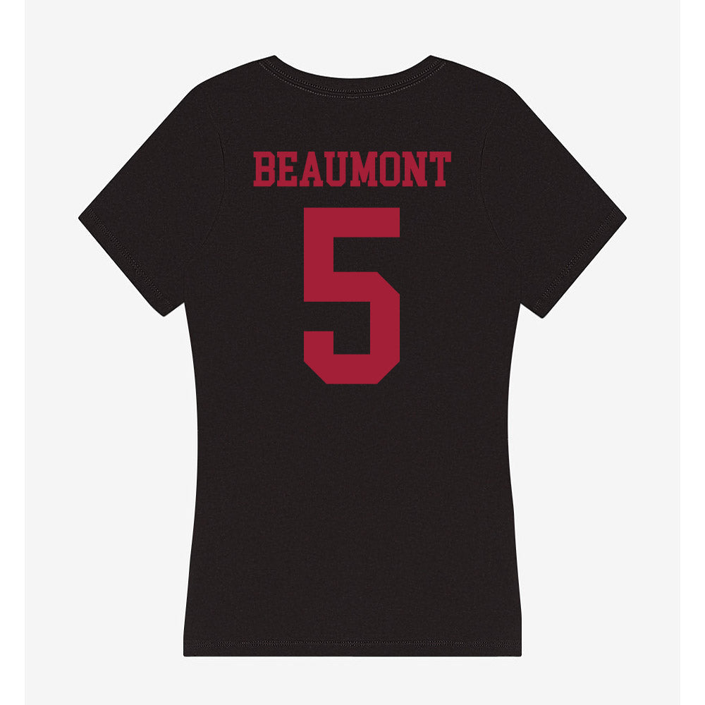 Indiana - NCAA Women's Basketball : Lenee Beaumont - Women's V-Neck T-Shirt-1