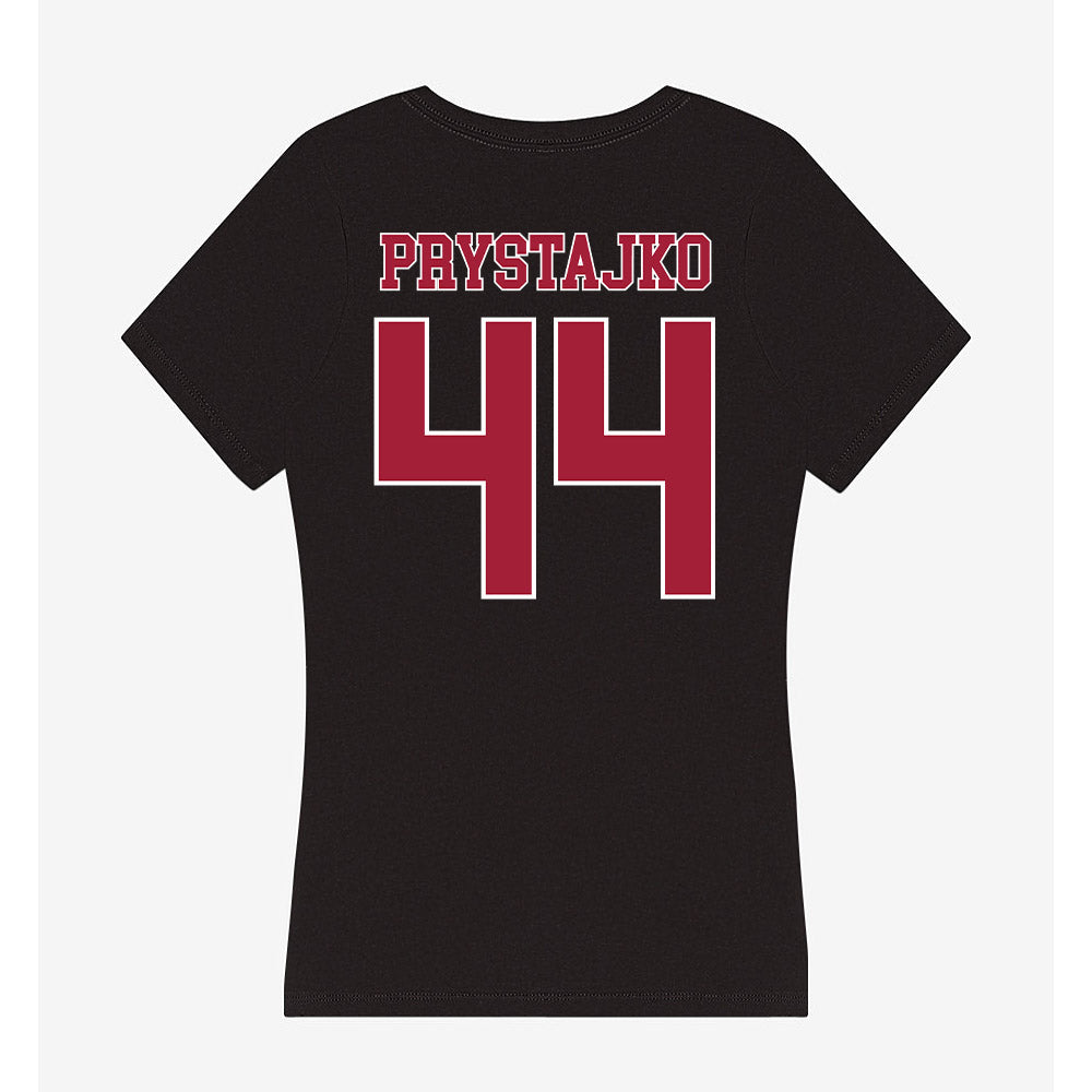 Stanford - NCAA Softball : Zoe Prystajko - Women's V-Neck T-Shirt-1