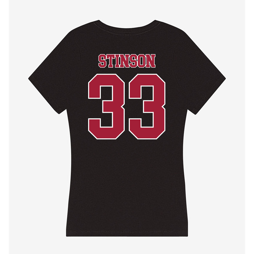 Stanford - NCAA Men's Basketball : Evan Stinson - Women's V-Neck T-Shirt-1