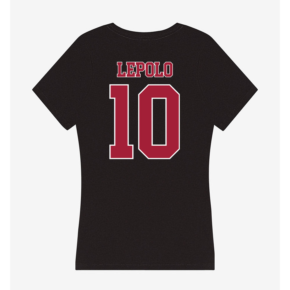 Stanford - NCAA Women's Basketball : Talana Lepolo - Women's V-Neck T-Shirt-1