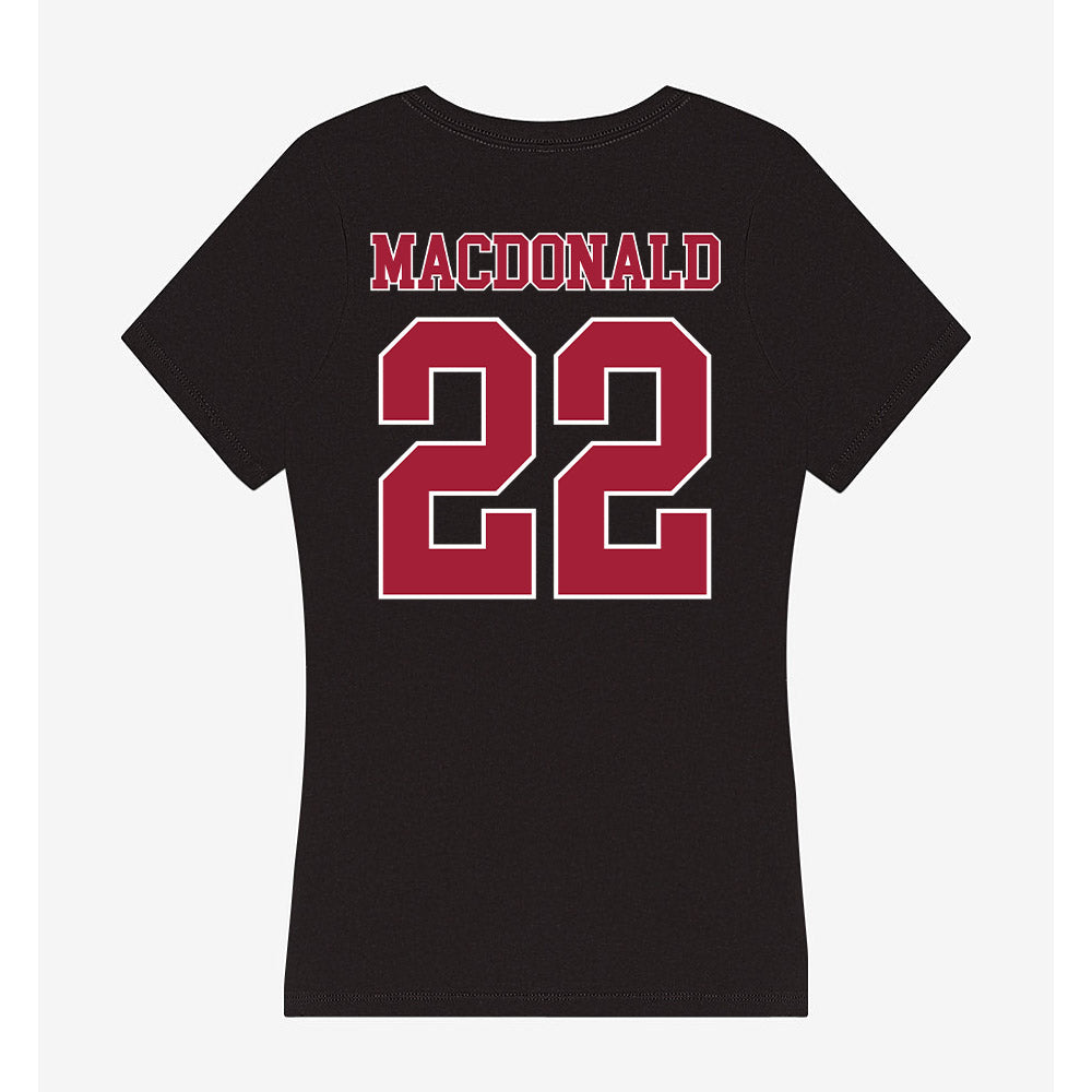 Stanford - NCAA Baseball : Cort MacDonald - Women's V-Neck T-Shirt-1