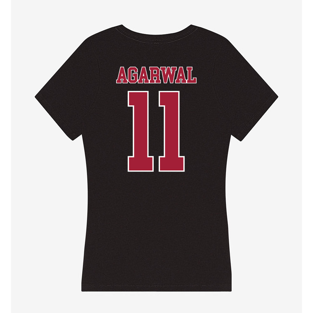 Stanford - NCAA Men's Basketball : Ryan Agarwal - Women's V-Neck T-Shirt-1