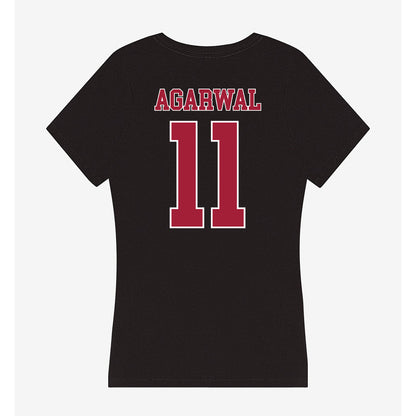 Stanford - NCAA Men's Basketball : Ryan Agarwal - Women's V-Neck T-Shirt-1
