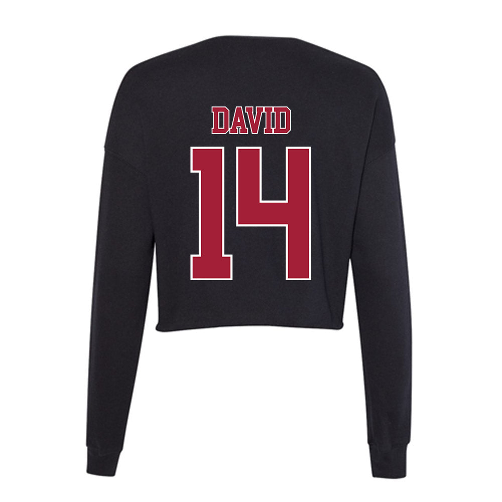 Stanford - NCAA Baseball : Sebastian David - Women's Cropped Crew Fleece-1