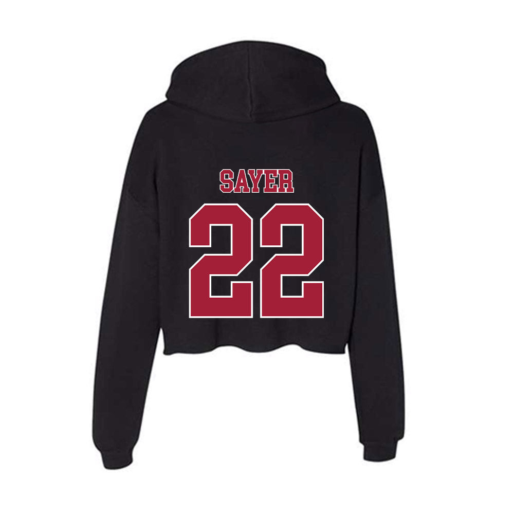 Stanford - NCAA Women's Volleyball : Erika Sayer - Women's Crop Fleece Hoodie-1