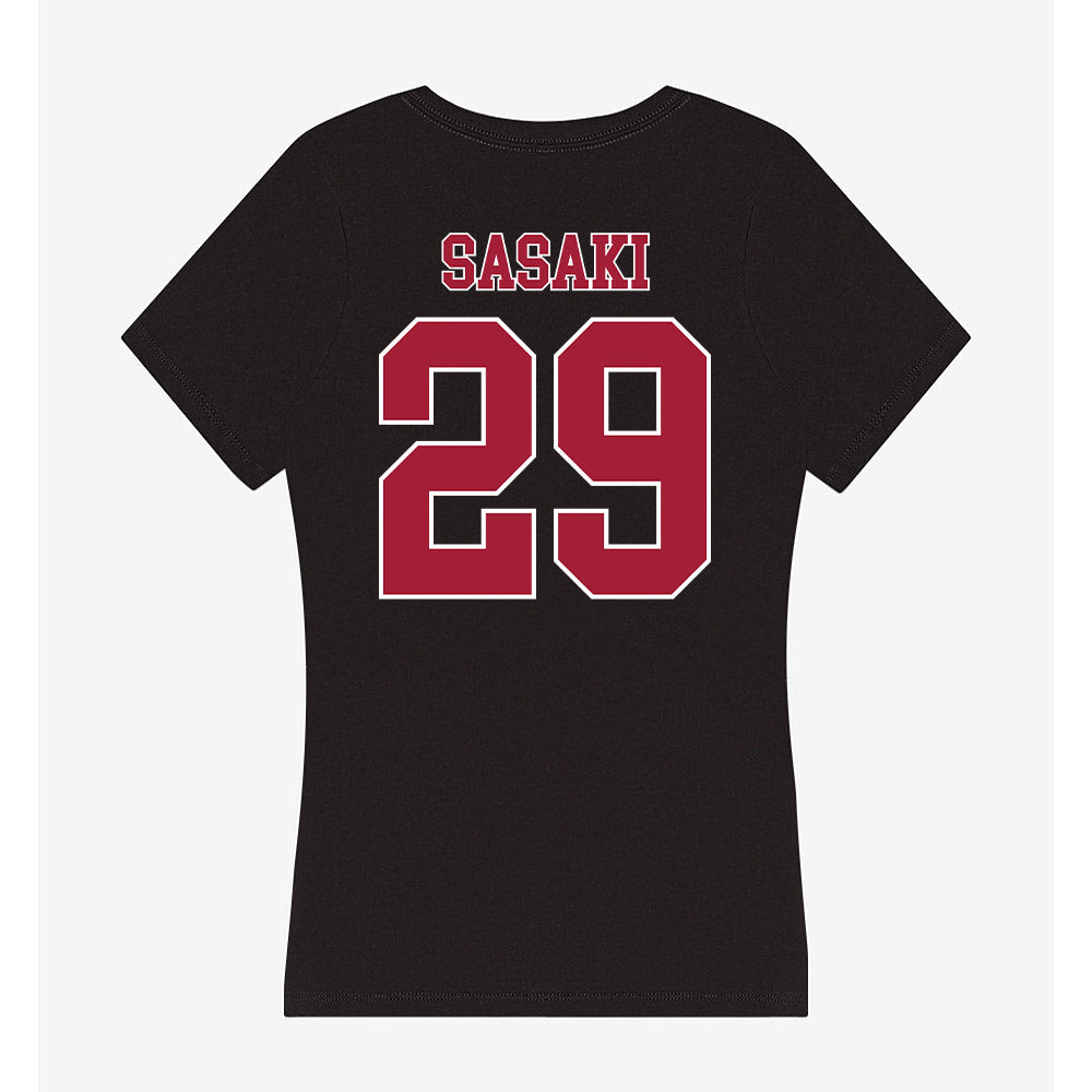 Stanford - NCAA Men's Soccer : Takashi Sasaki - Women's V-Neck T-Shirt-1