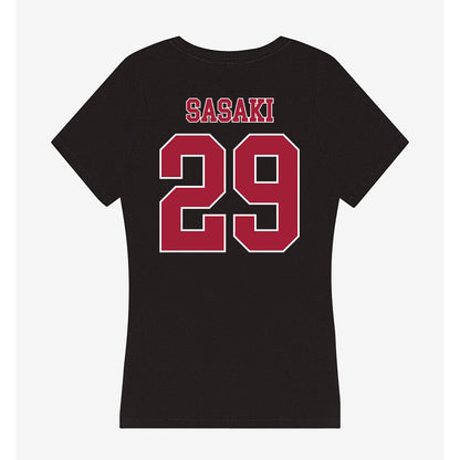 Stanford - NCAA Men's Soccer : Takashi Sasaki - Women's V-Neck T-Shirt-1