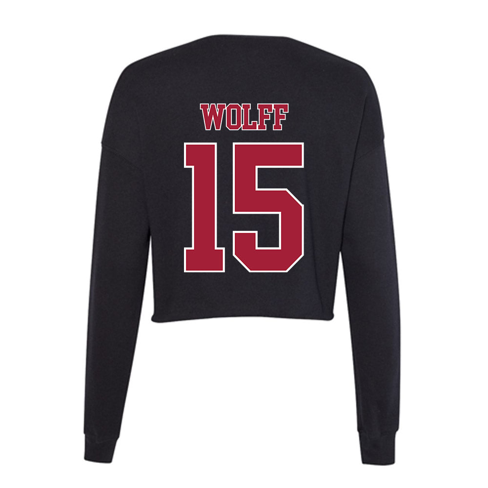 Stanford - NCAA Men's Volleyball : David Wolff - Women's Cropped Crew Fleece-1