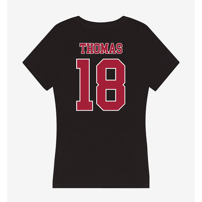 Stanford - NCAA Baseball : Kassius Thomas - Women's V-Neck T-Shirt-1