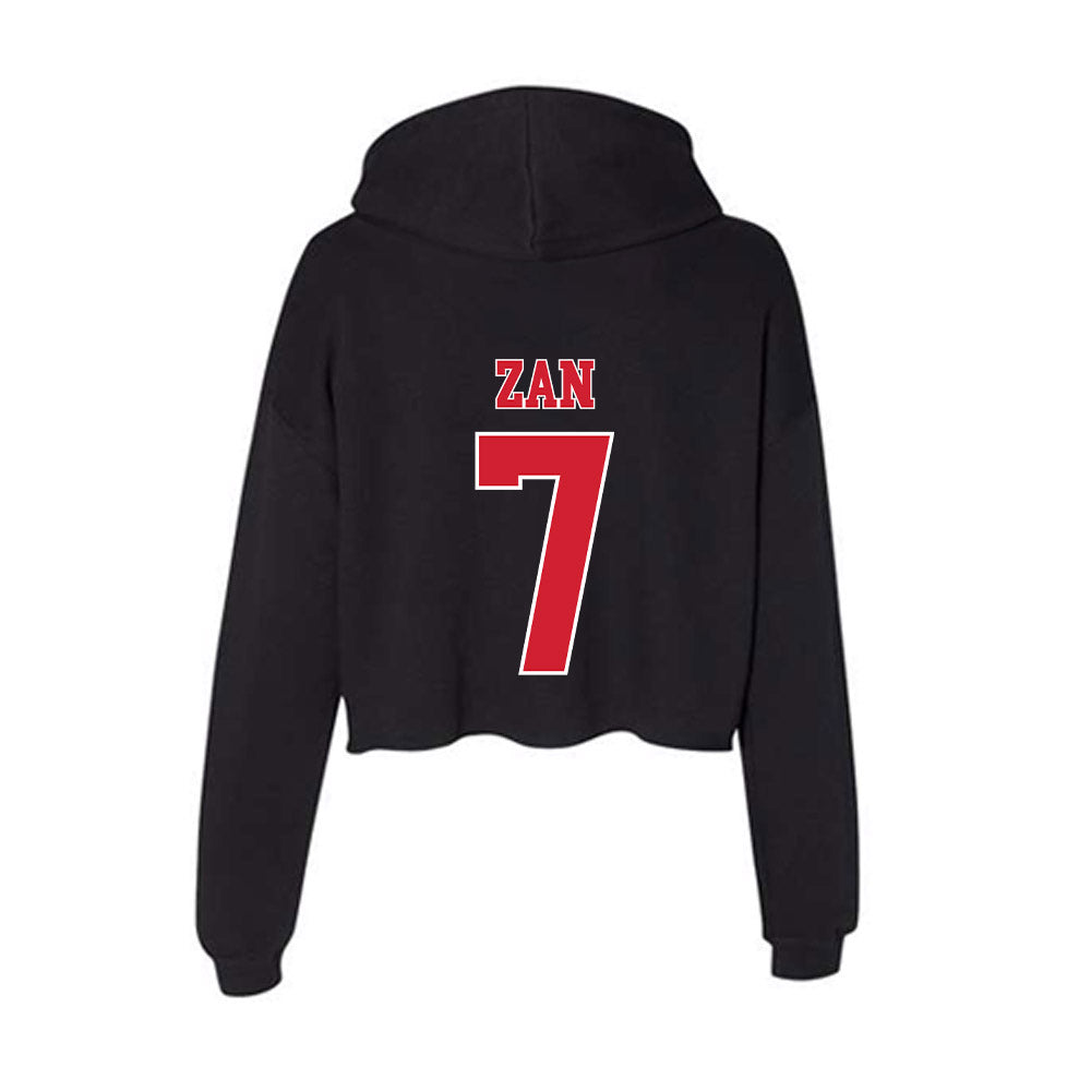 Fairfield - NCAA Men's Basketball : Ryan Zan - Women's Crop Fleece Hoodie-1