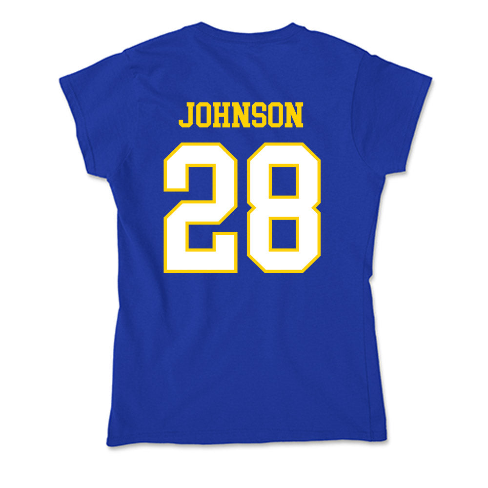 Delaware - NCAA Men's Soccer : Mikey Johnson - Soft Style Women’s T-Shirt-1