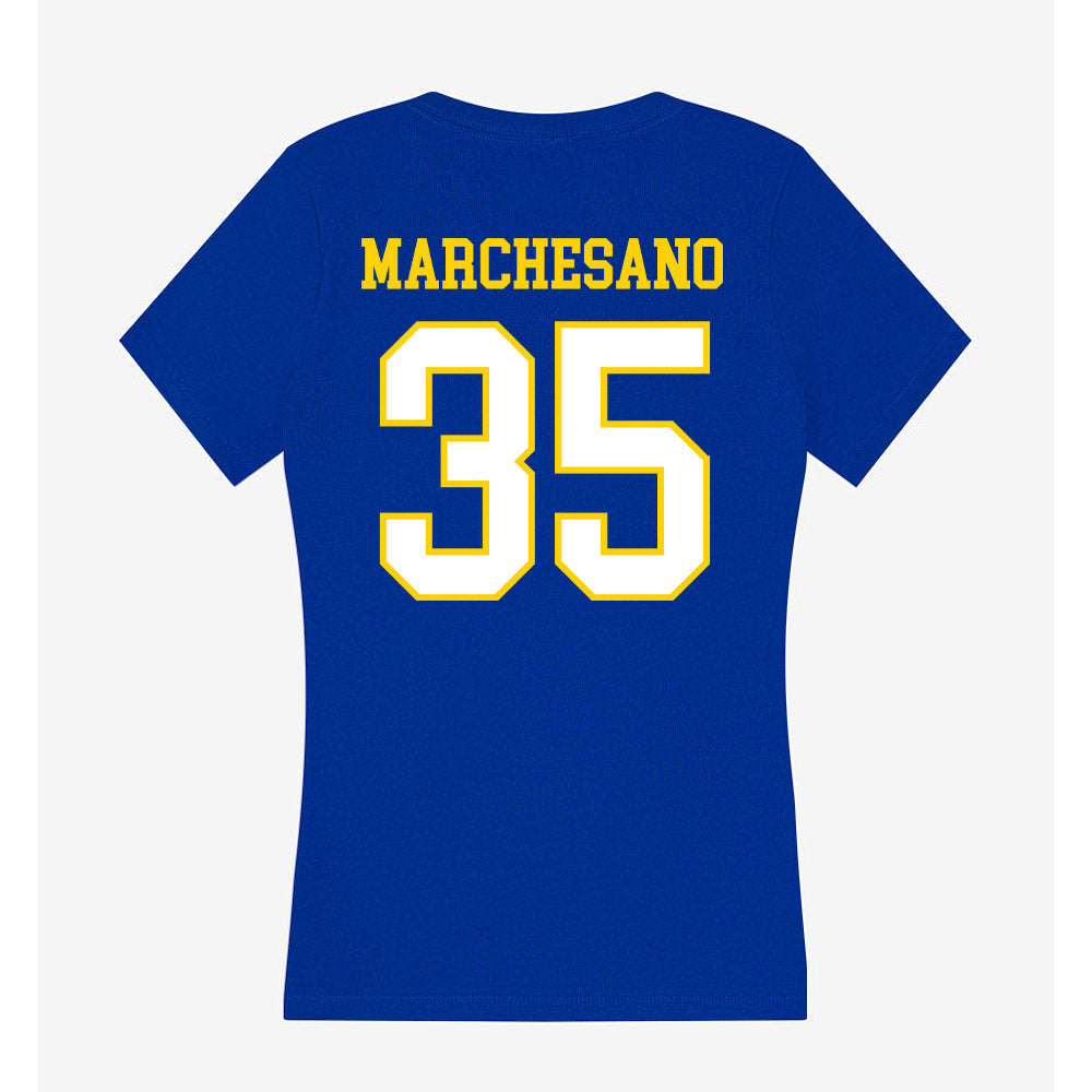 Delaware - NCAA Baseball : Jake Marchesano - Women's V-Neck T-Shirt-1