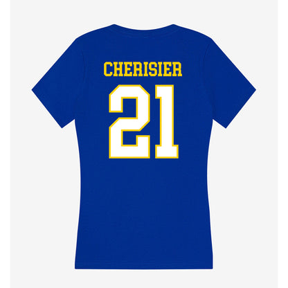 Delaware - NCAA Women's Basketball : Ande'a Cherisier - Women's V-Neck T-Shirt-1