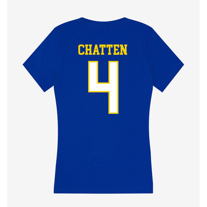 Delaware - NCAA Men's Soccer : Luke Chatten - Women's V-Neck T-Shirt-1