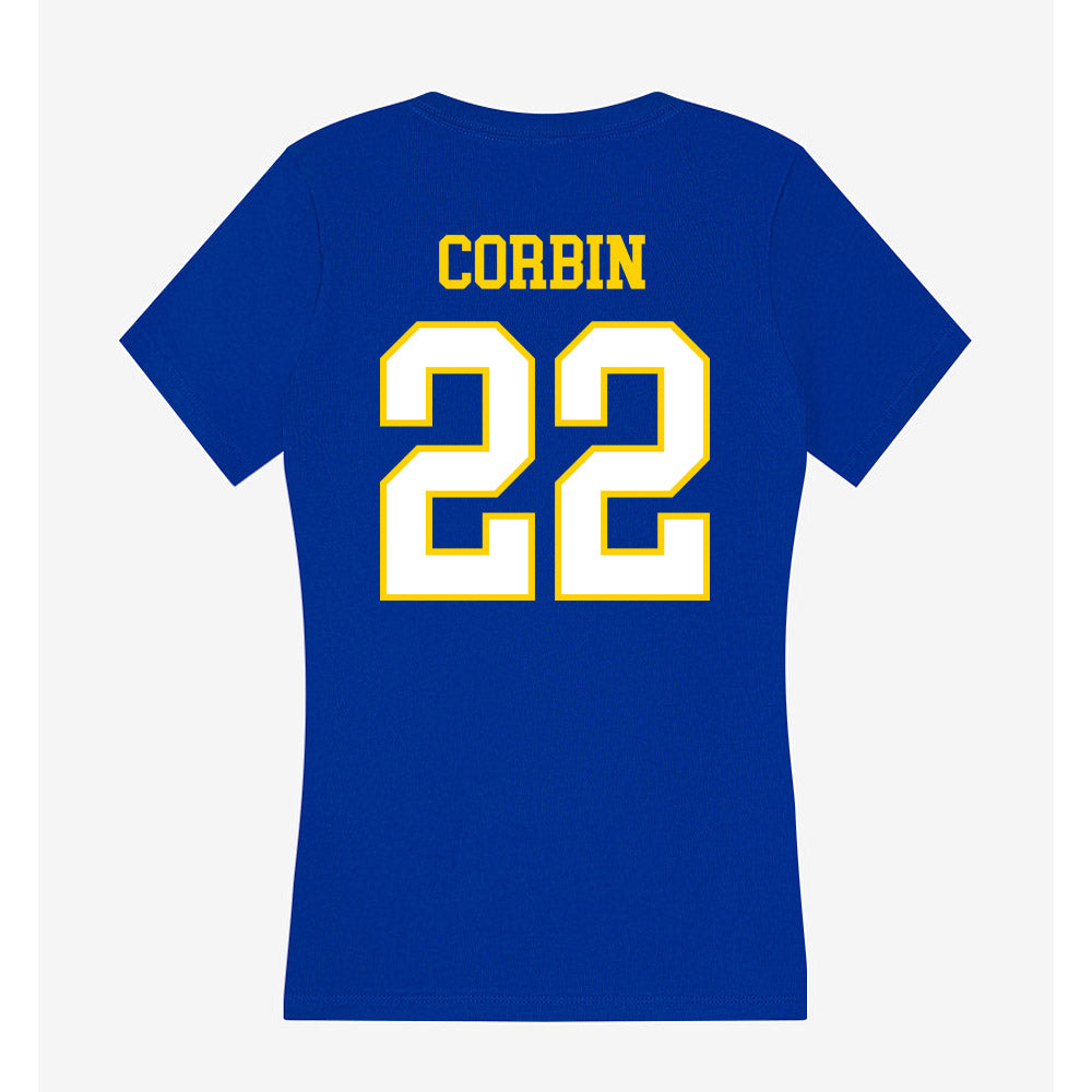 Delaware - NCAA Football : Jawarren Corbin - Women's V-Neck T-Shirt-1