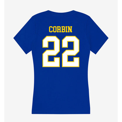 Delaware - NCAA Football : Jawarren Corbin - Women's V-Neck T-Shirt-1